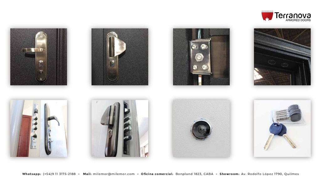 Puerta de Seguridad PREMIUM | Hoja Simple UV | Gris y Negro | 96 cm x 205 cm
