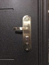 Puerta de Seguridad PREMIUM | Hoja Simple UV | Negro y Nogal | 96 cm x 205 cm