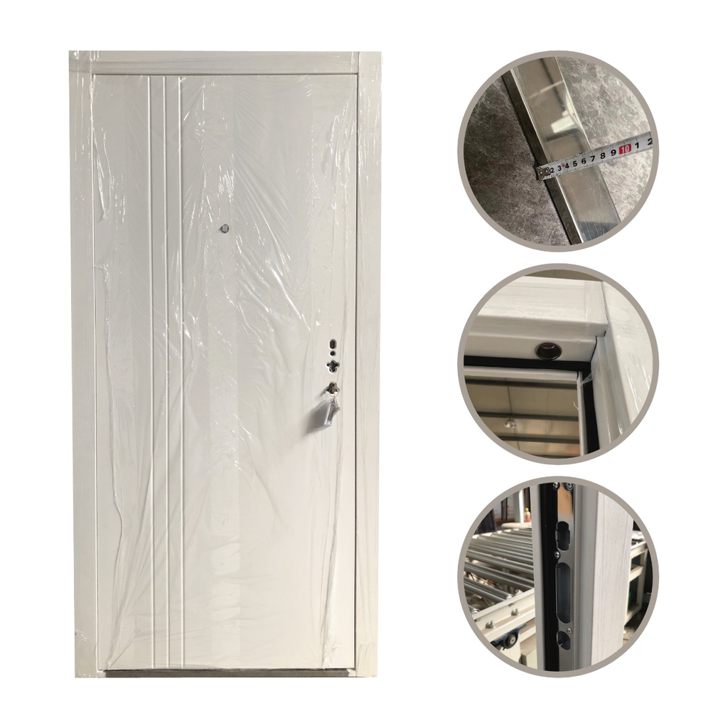 Puerta de Seguridad PREMIUM | Hoja Simple | Lisa Roble Claro| 96x205 cm
