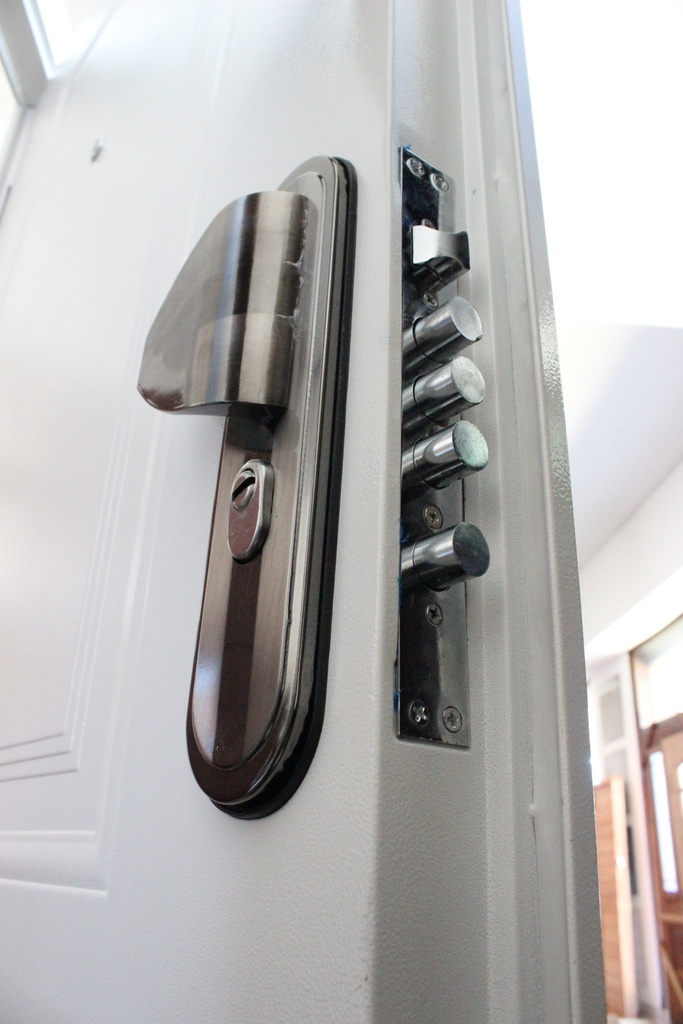 Puerta de Seguridad PREMIUM | Una Hoja | 2 Paneles| Blanco | 96 cm x 205 cm
