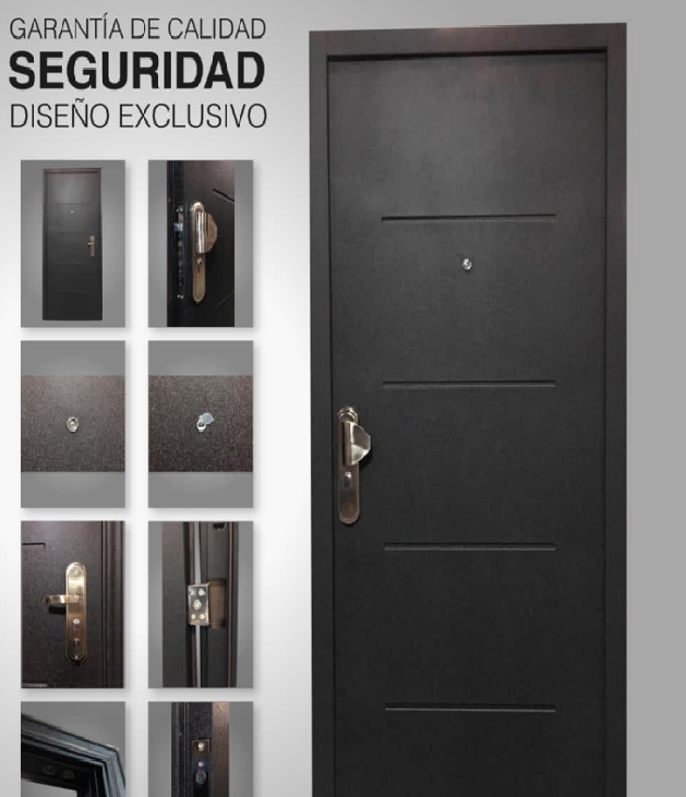 Puerta de Seguridad PREMIUM | Una Hoja | Lisa Roble Claro| 86 cm x 205 cm