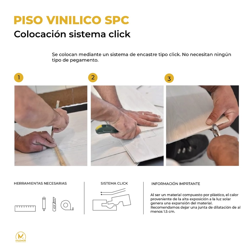 Piso Vinílico SPC 4mm - Línea Wunder Flooring