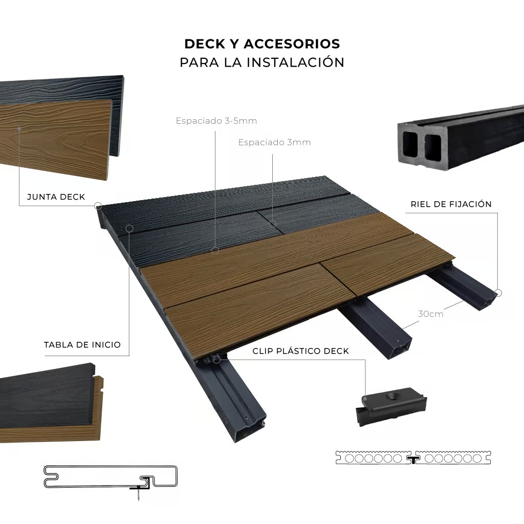 Deck Co-Extruded Dual Color G04 Teak + G07 Charcoal