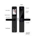 Cerradura Inteligente Camara HD Wifi Huella Código Bt -Smart Lock LK-0085