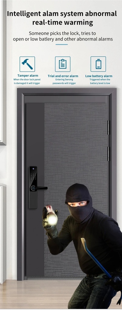 Cerradura Inteligente Camara HD Wifi Huella Código Bt -Smart Lock LK-0085
