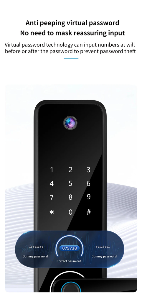 Cerradura Inteligente Camara HD Wifi Huella Código Bt -Smart Lock LK-0085