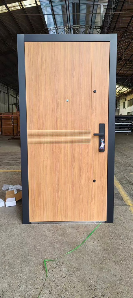 Puertas Terranova 70 mm - Simil Madera con barral Negro