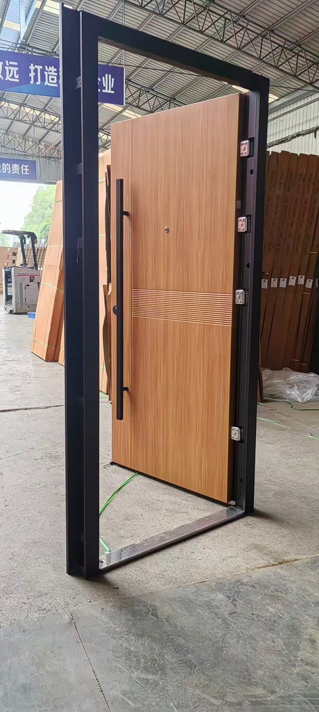 Puertas Terranova 70 mm - Simil Madera con barral Negro