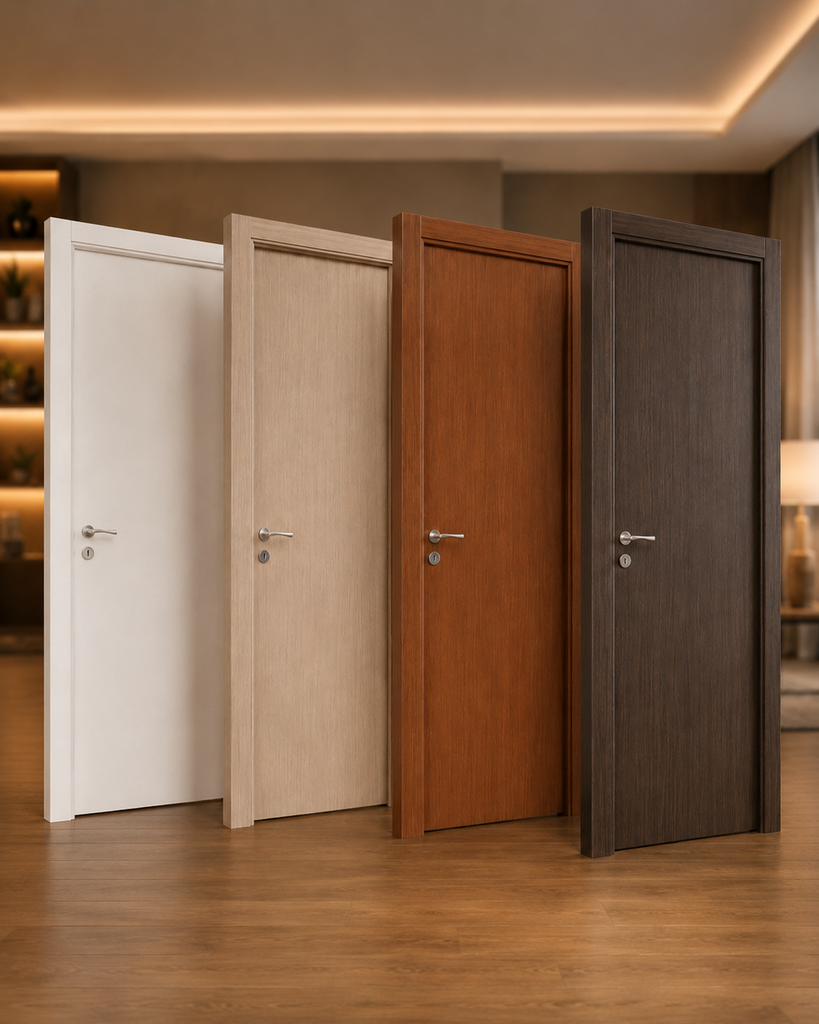 Puerta Placa Premium  Blanca/Haya/Cendro/Wengue 204 x 758