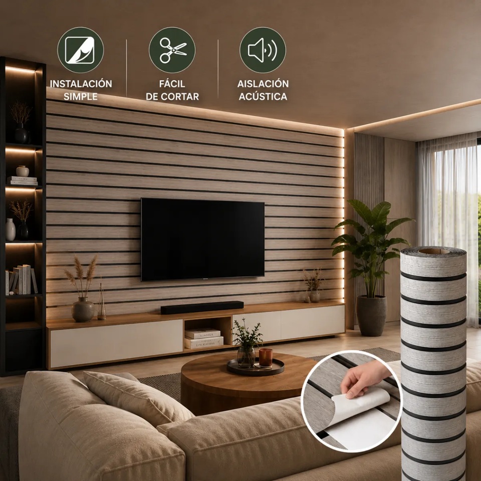 Revestimiento Wall Panel Vinilico Autoadhesivo en Rollo - Linea Mile