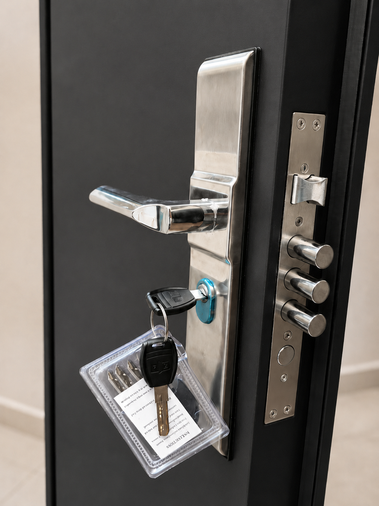 Puerta de Seguridad Premium Cordoba Lisa Negra 86
