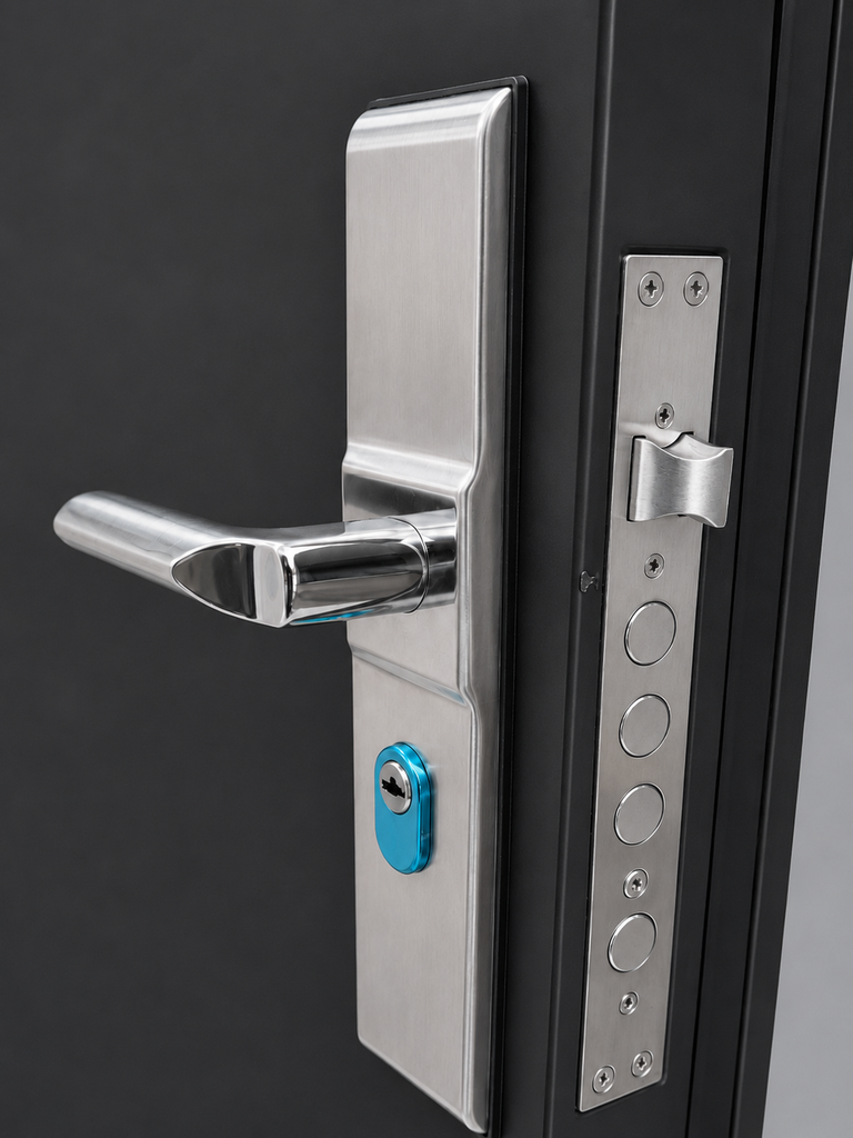 Puerta de Seguridad Premium Cordoba Lisa Negra 86