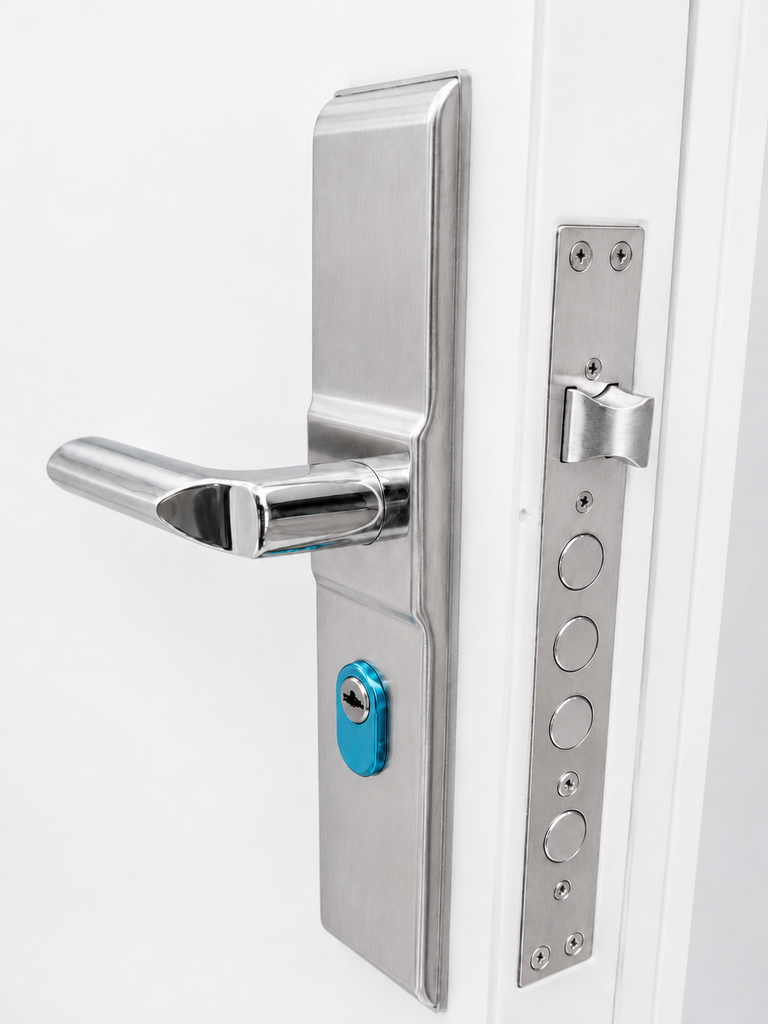 Puerta de Seguridad Premium Rosario Lisa Blanca - 96 x 205 x 70 mm