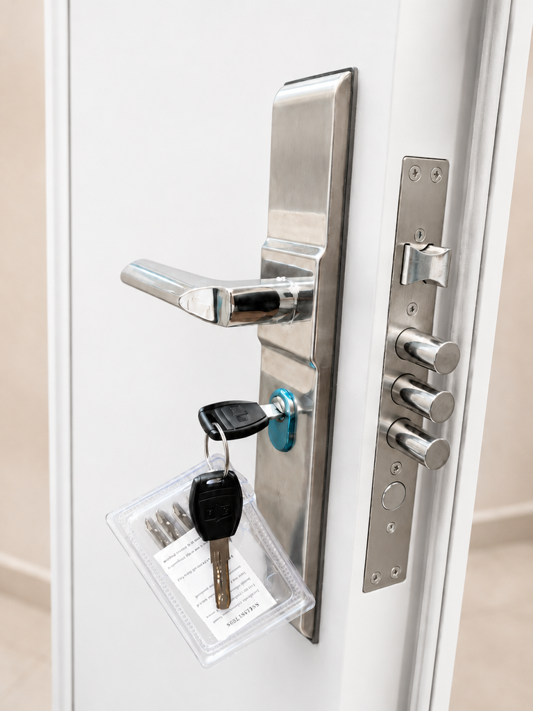 Puerta de Seguridad Premium Rosario Lisa Blanca - 96 x 205 x 70 mm