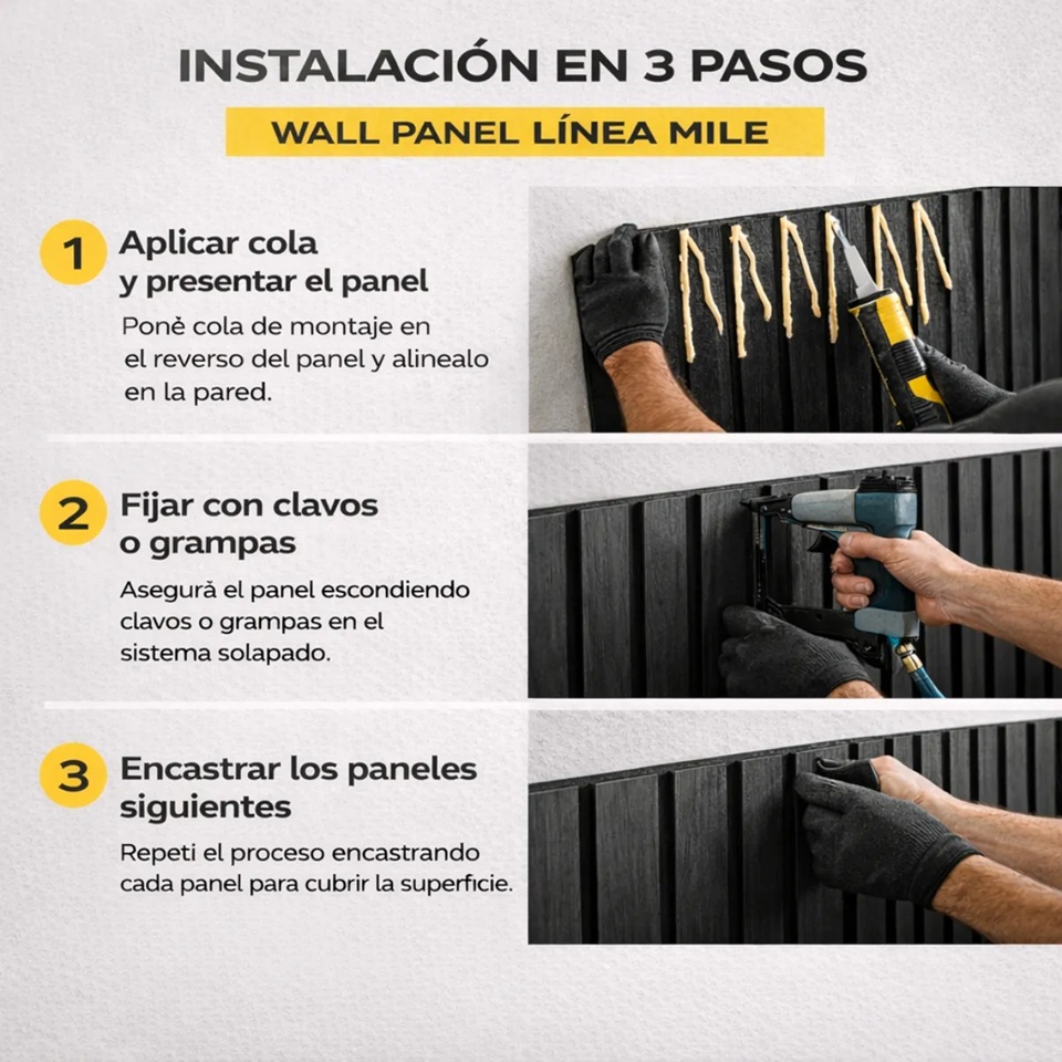 Revestimiento de Pared Interior Wall Panel Linea Mile