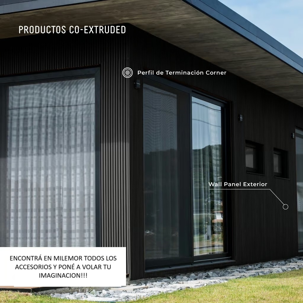 Perfil de Terminación Corner Revestimiento Exterior Co-Extruded G06 Silver Grey