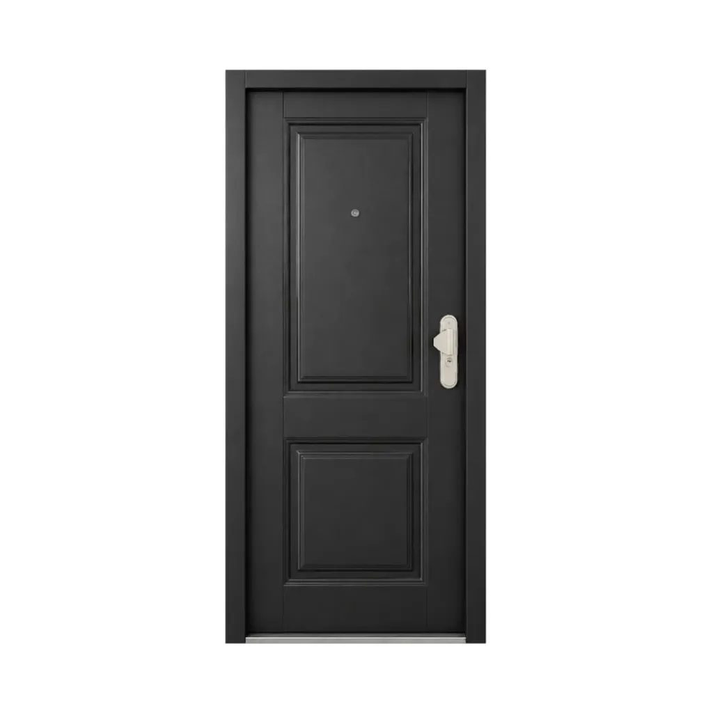 [PTSR2TND] Puertas de Seguridad Modelo SR -  50 mm - Blanco/Negro ( Negro, Derecha, Dos tableros)