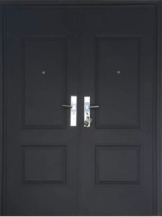 Puerta de Seguridad Premium Doble Hoja Qatar Negra/Doha Blanca 160 x 220 cm