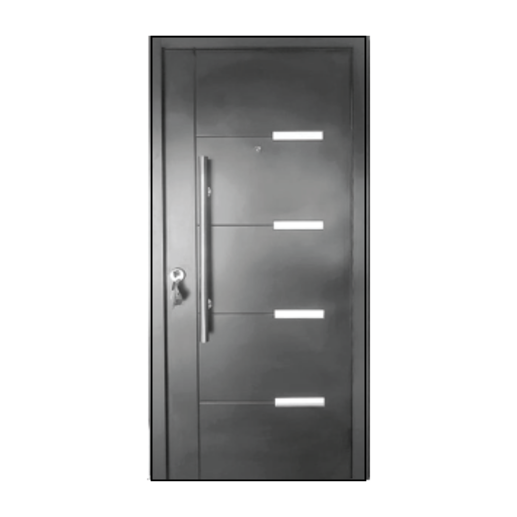 Puerta de Seguridad Premium Miami c/ Barral de Acero 96 x 205 x 70 mm - Negro (Derecha)