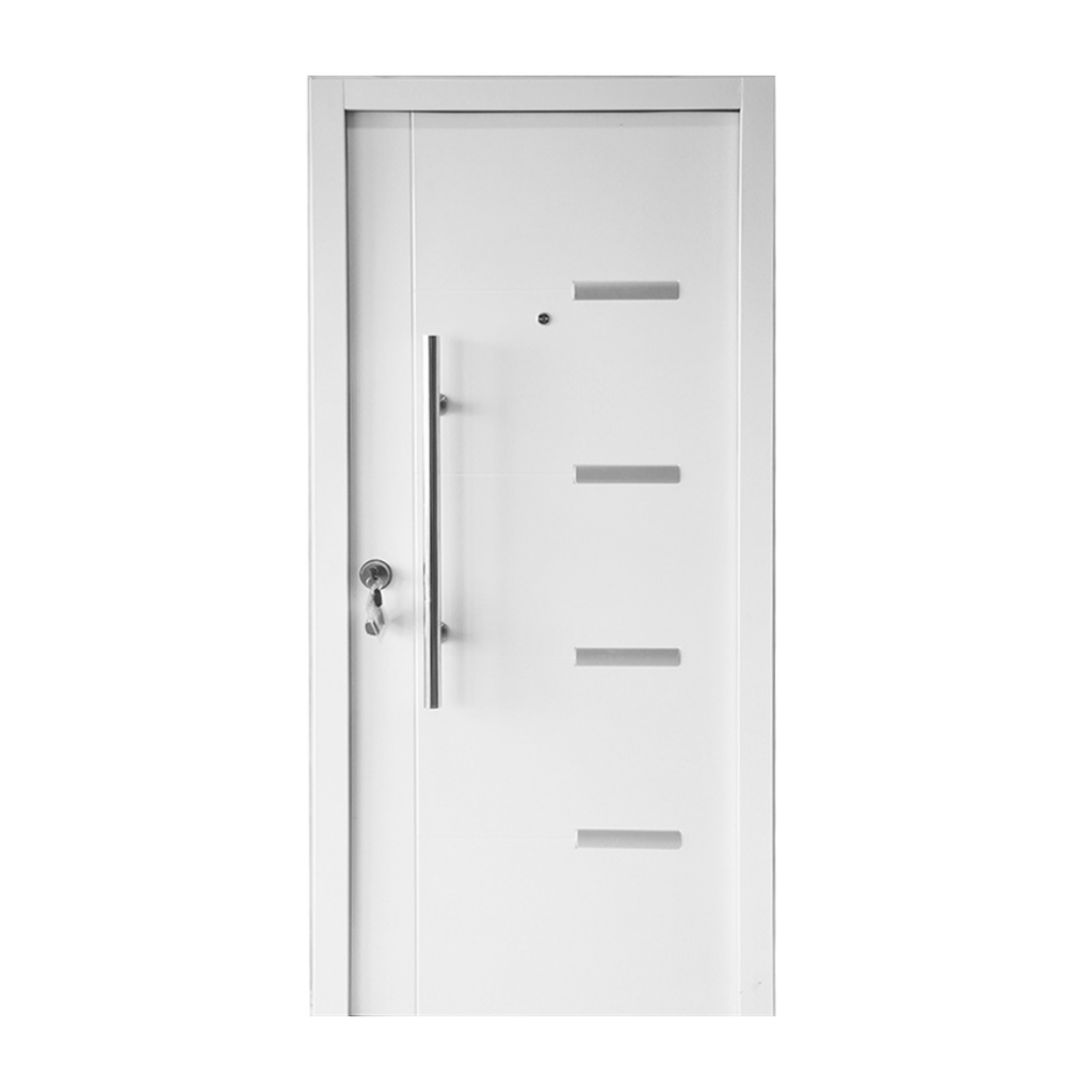 Puerta de Seguridad Premium Londres c/ Barral de Acero 96 x 205 x 70 mm - Blanco (Derecha)