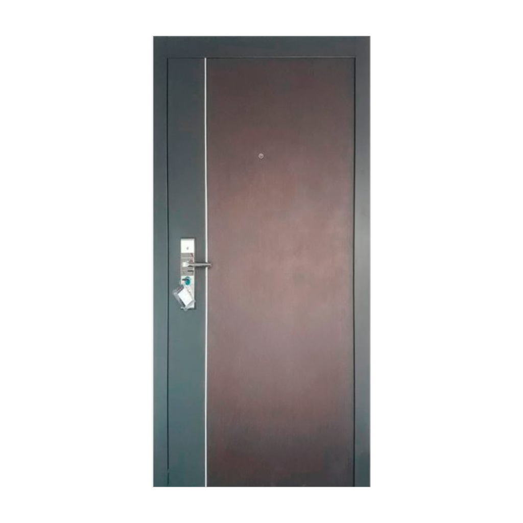 Puerta de Seguridad Premium Carilo UV 96  x 205 x 70 mm - Roble-Nogal (Derecha)