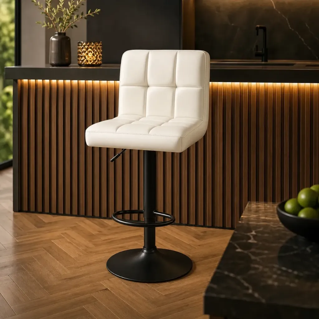 Banqueta Taburete - Regulable - Eco-cuero acolchonado