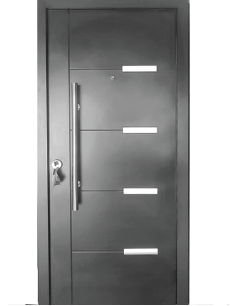Puerta de Seguridad Premium Miami c/ Barral de Acero 96 x 205 x 70 mm - Negro