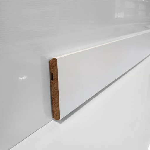 Zócalo Prepintado Curve Blanco 75 12mm x 75mm x 2600mm