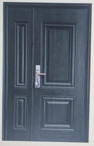 Puerta de Seguridad Premium Carmelo  Hoja y Media 120 x 205 x 70 mm - Negro