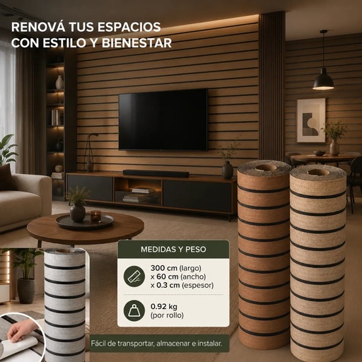 Revestimiento Wall Panel Vinilico Autoadhesivo en Rollo - Linea Mile
